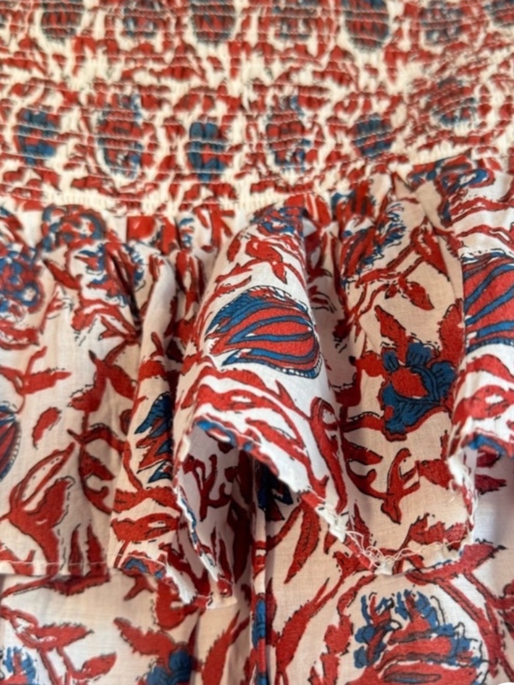 House of Harlow 1960 Floral Smocked Tiered Mini Skirt M - Picture 9 of 9